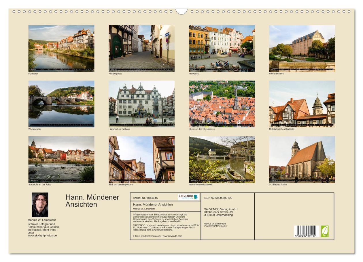 Bild: 9783435390199 | Hann. Mündener Ansichten (Wandkalender 2025 DIN A2 quer), CALVENDO...