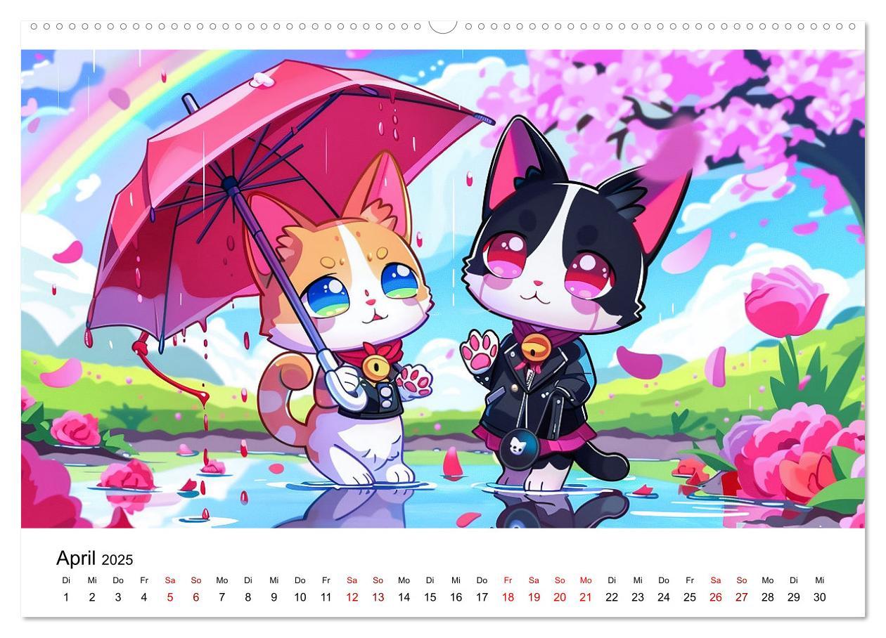 Bild: 9783457138779 | Anime Cats (Wandkalender 2025 DIN A2 quer), CALVENDO Monatskalender