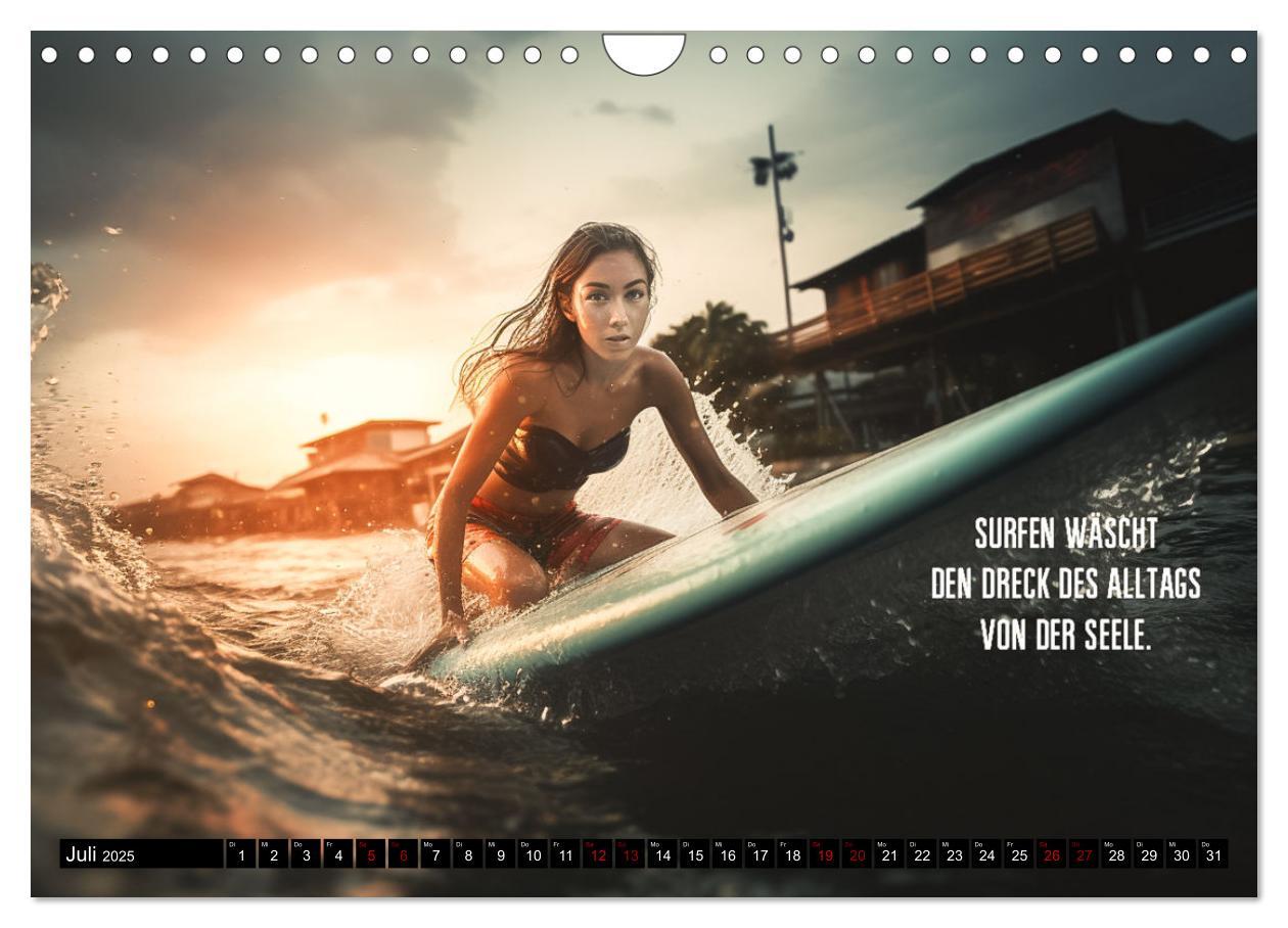 Bild: 9783383865879 | Motivation und Surfen (Wandkalender 2025 DIN A4 quer), CALVENDO...