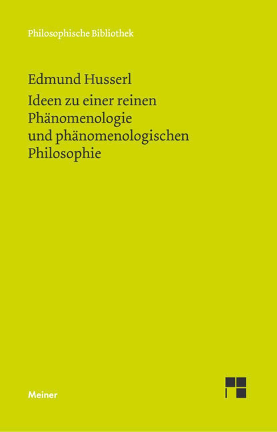 Cover: 9783787319190 | Ideen zu einer reinen Phänomenologie und phänomenologishen Philosophie