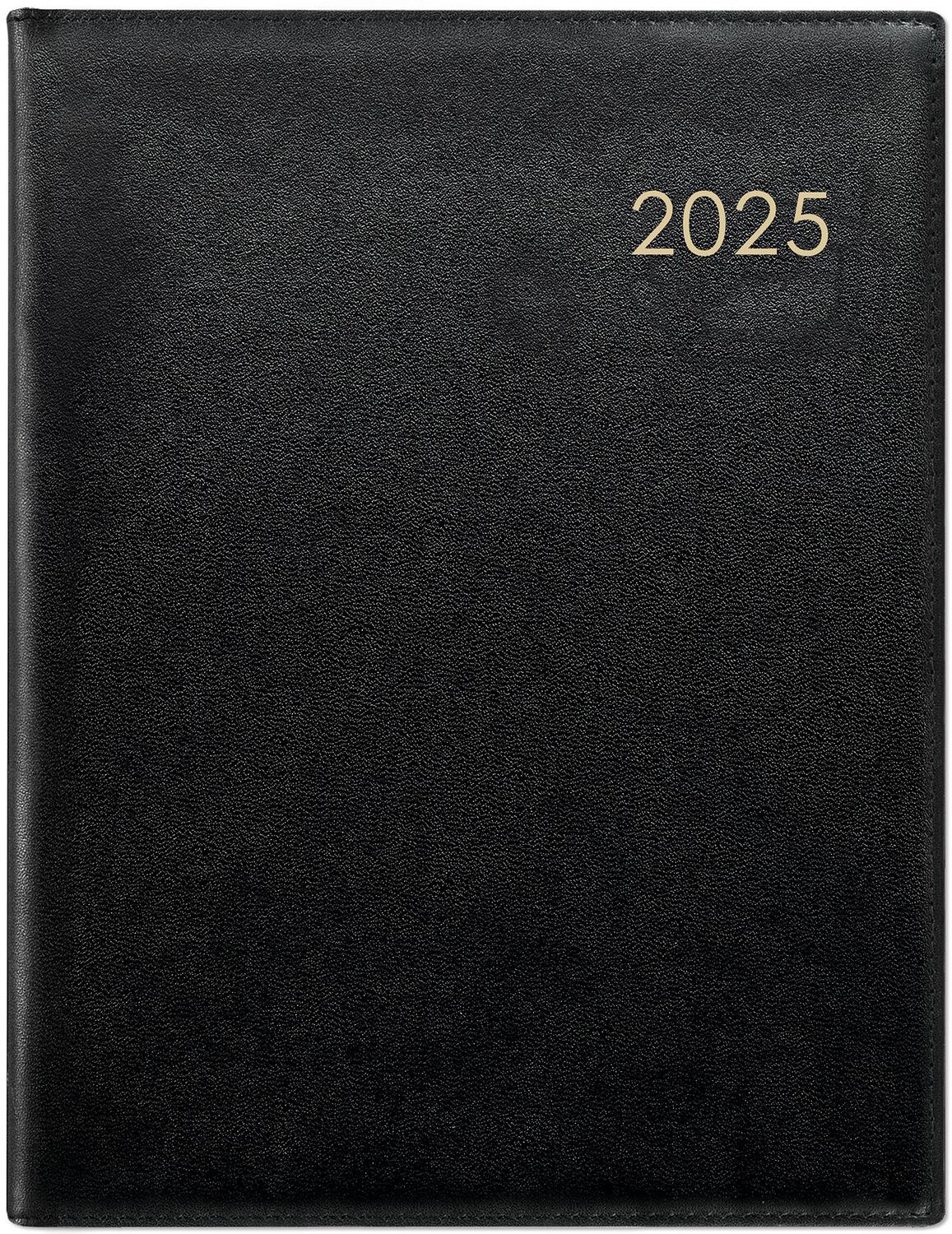 Cover: 4006928025022 | Wochenbuch Leder schwarz 2025 - 1W/2S - 21x26,5 - mit...