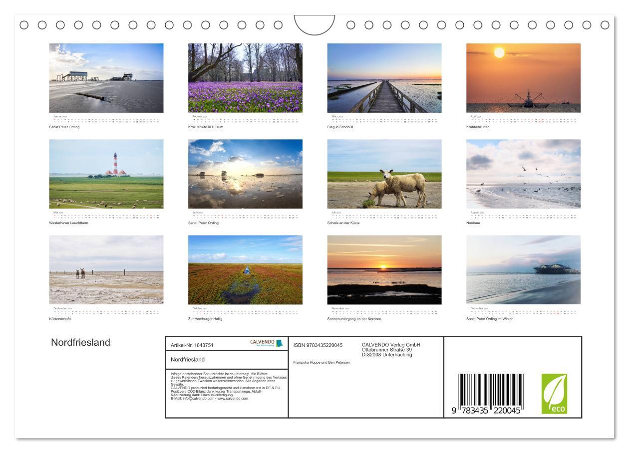 Bild: 9783435220045 | Nordfriesland (Wandkalender 2025 DIN A4 quer), CALVENDO Monatskalender