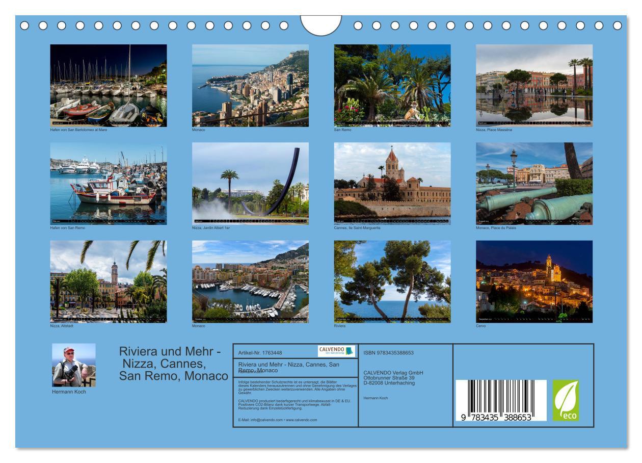 Bild: 9783435388653 | Riviera und Mehr - Nizza, Cannes, San Remo, Monaco (Wandkalender...