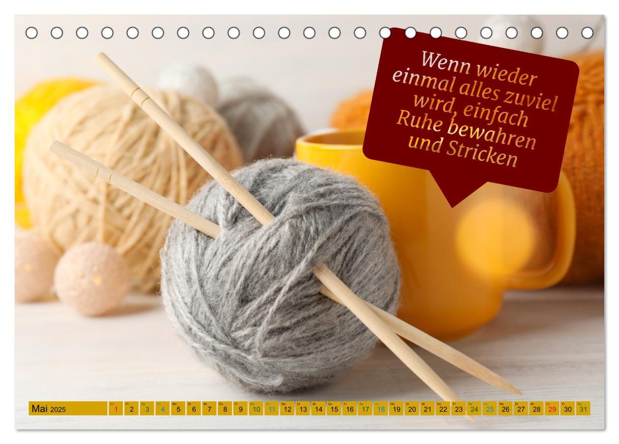 Bild: 9783383932465 | WOLLE Stricken ist eine Passion (Tischkalender 2025 DIN A5 quer),...