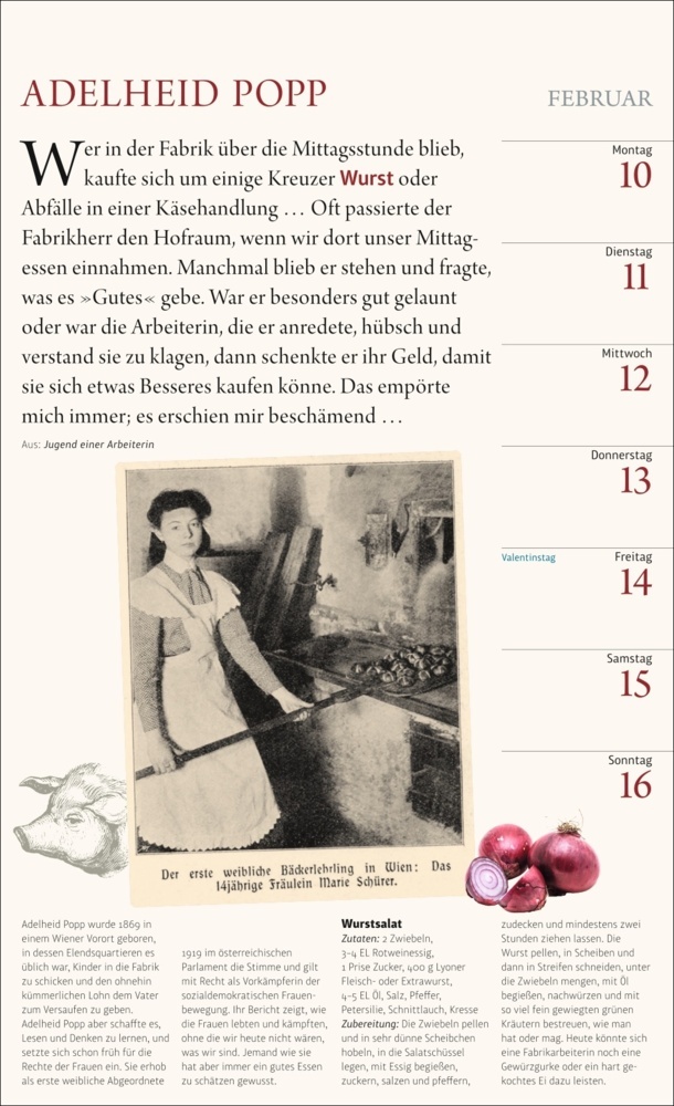 Bild: 9783840041068 | Der literarische Küchenkalender Wochenkalender 2025 | Schönfeldt