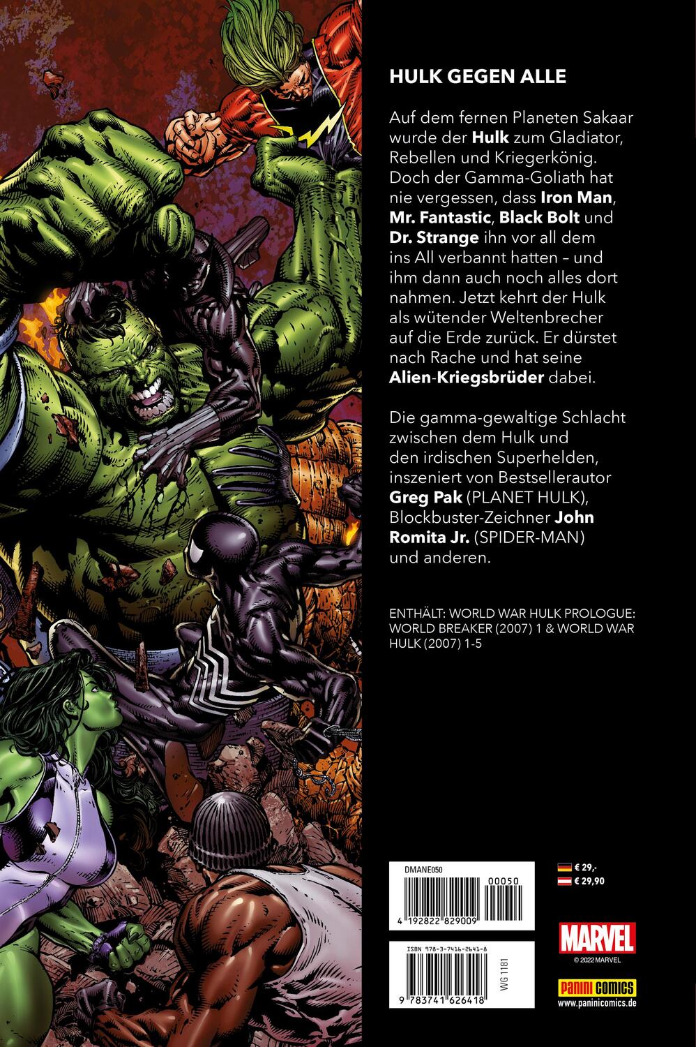 Rückseite: 9783741626418 | Marvel Must-Have: World War Hulk | Greg Pak (u. a.) | Buch | Deutsch