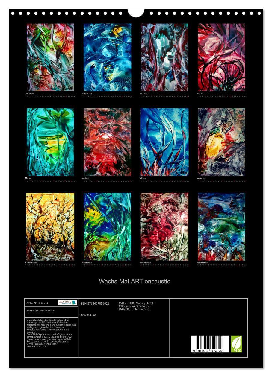 Bild: 9783457059029 | Wachs-Mal-ART encaustic (Wandkalender 2025 DIN A3 hoch), CALVENDO...