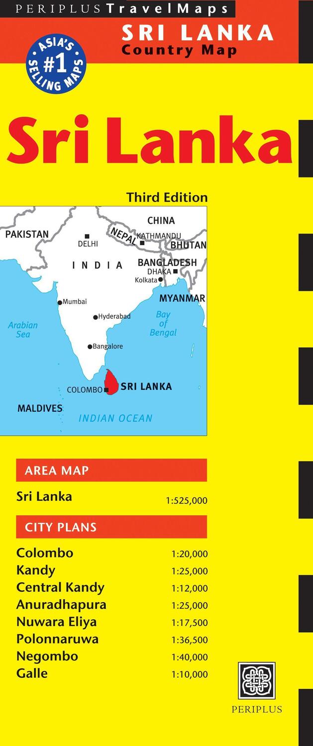 Cover: 9780794606039 | Sri Lanka Travel Map Third Edition | Periplus Editors | (Land-)Karte