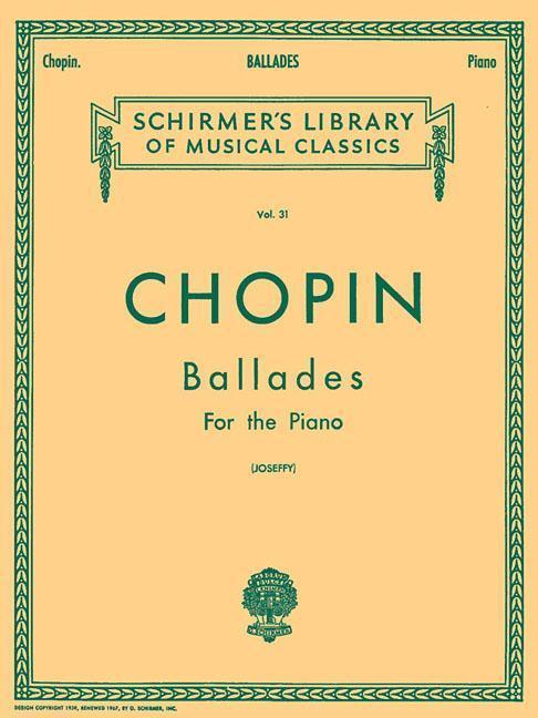 Cover: 73999522105 | Ballades | Schirmer Library of Classics Volume 31 Piano Solo | Joseffy