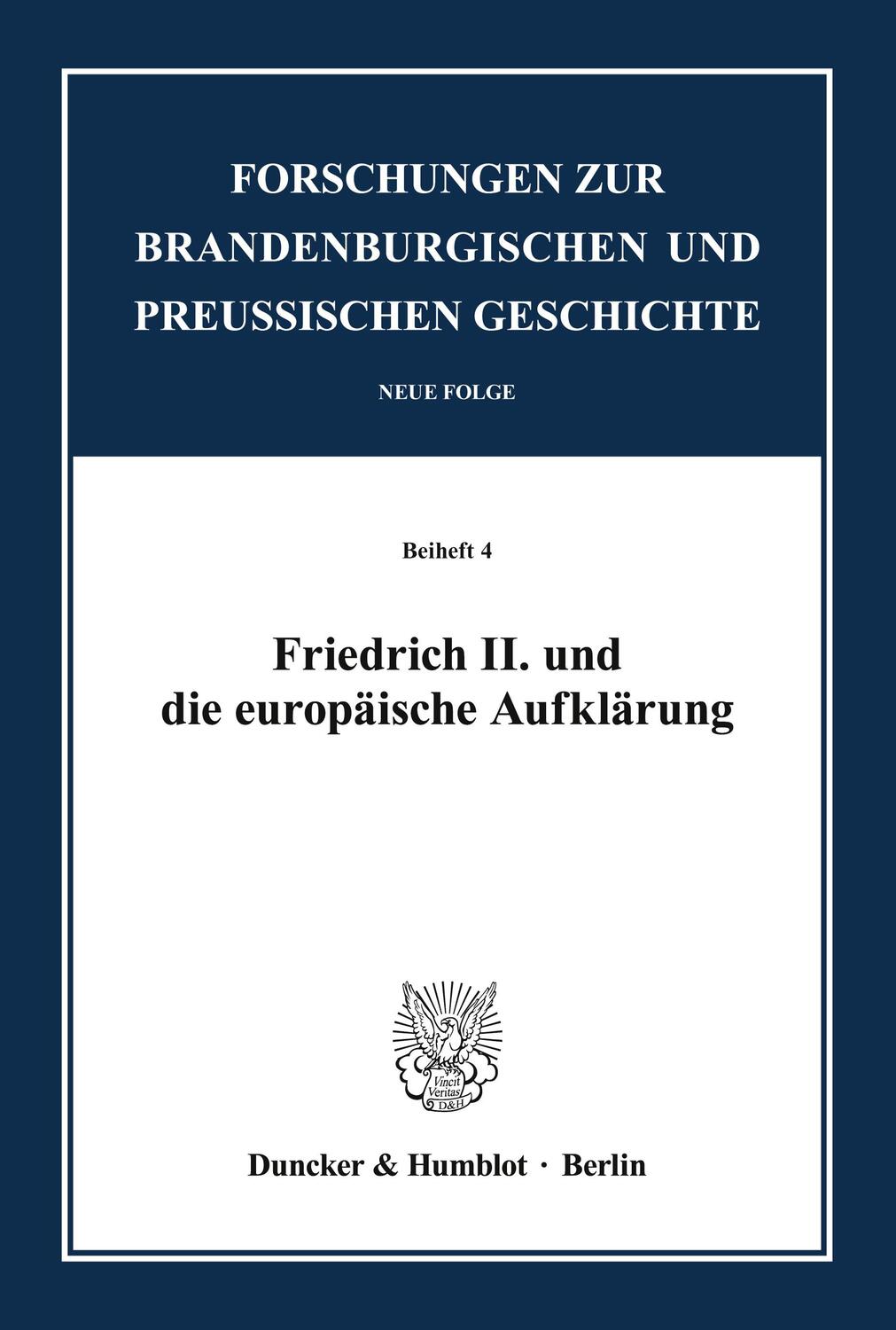 Cover: 9783428096411 | Friedrich II. und die europäische Aufklärung. | Martin Fontius | Buch