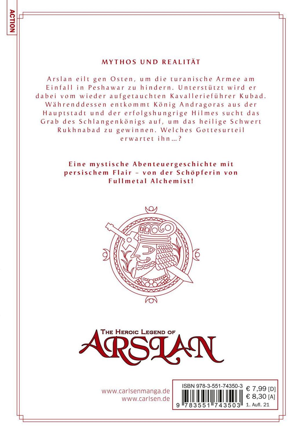 Rückseite: 9783551743503 | The Heroic Legend of Arslan 13 | Hiromu Arakawa (u. a.) | Taschenbuch
