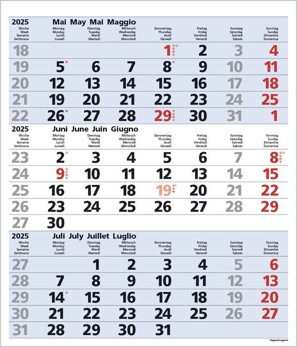 Bild: 9783731877547 | 3-Monats-Planer Comfort Blau 2025 | Korsch Verlag | Kalender | 12 S.