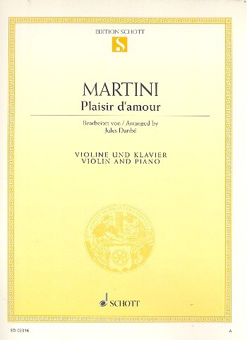 Cover: 9790001088039 | Plaisir D'Amour | Giovanni Battista Martini | Buch | 1977