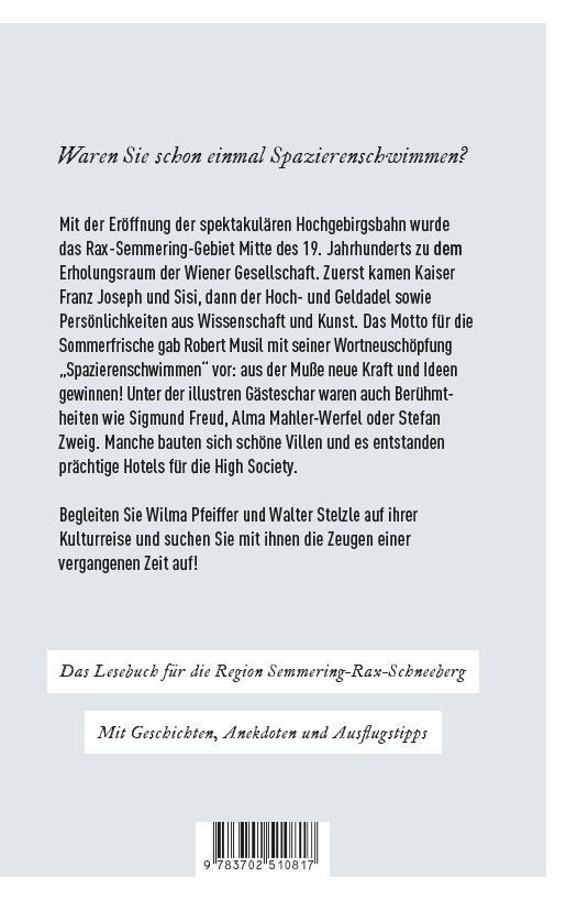Rückseite: 9783702510817 | Spazierenschwimmen zwischen Rax und Semmering | Wilma Pfeiffer (u. a.)