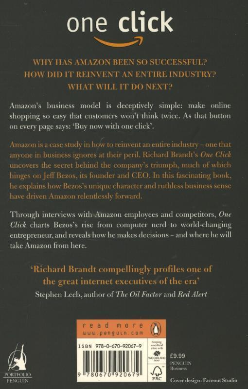 Rückseite: 9780670920679 | One Click | Jeff Bezos and the Rise of Amazon.com | Richard L. Brandt
