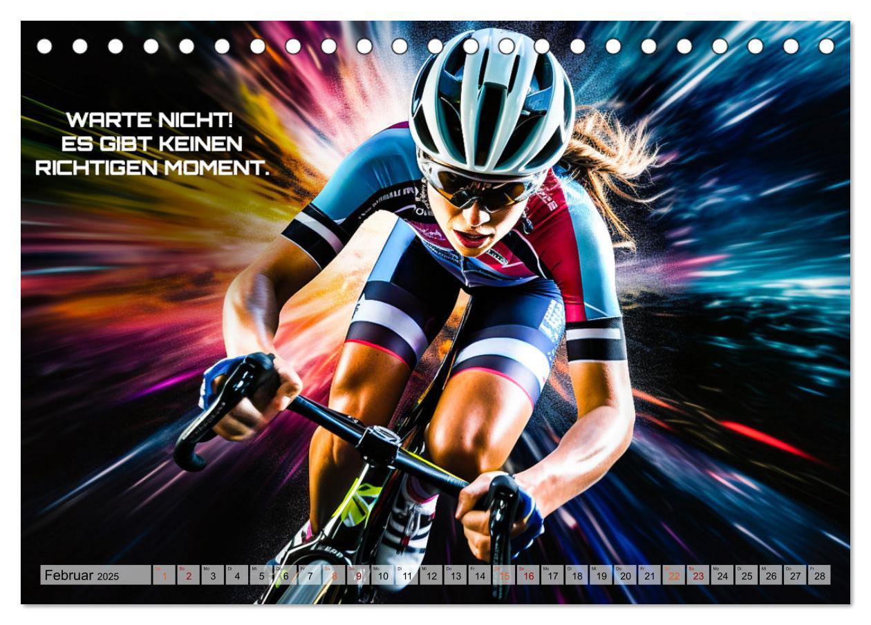 Bild: 9783383873058 | Rennrad und Motivation (Tischkalender 2025 DIN A5 quer), CALVENDO...