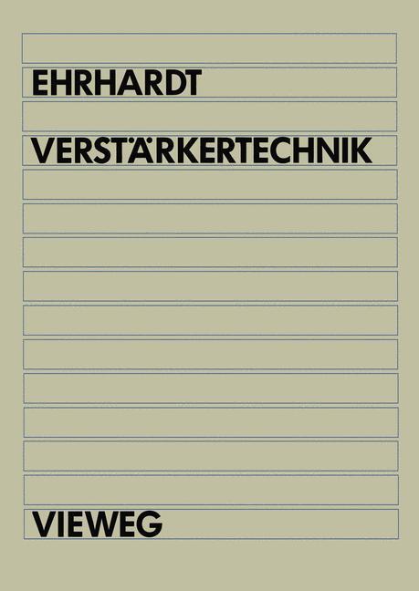 Cover: 9783528033729 | Verstärkertechnik | Dietmar Ehrhardt | Taschenbuch | Paperback | 1992