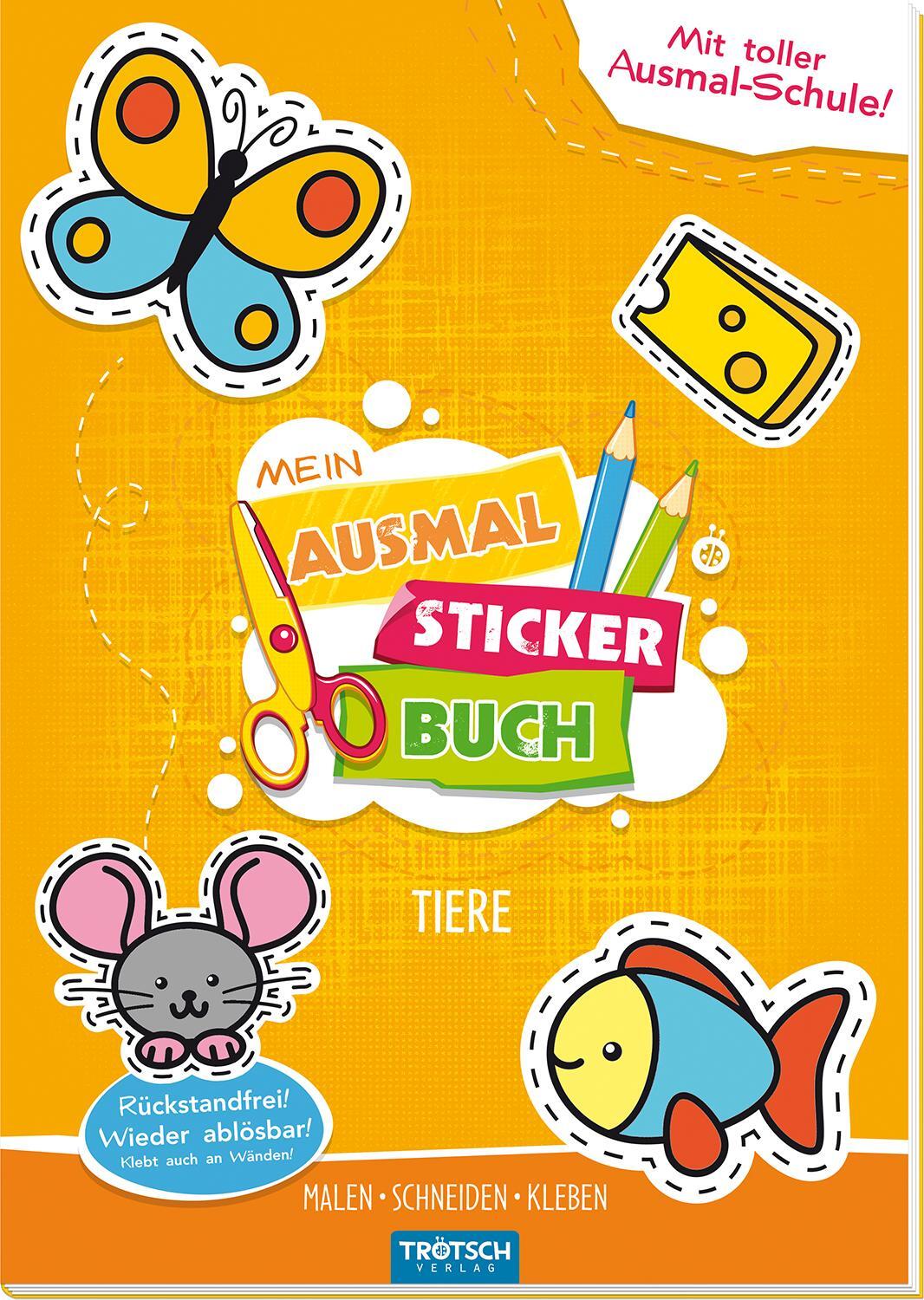 Cover: 9783965523111 | Trötsch Bastelbuch Mein Ausmal Sticker Buch Tiere | KG | Taschenbuch