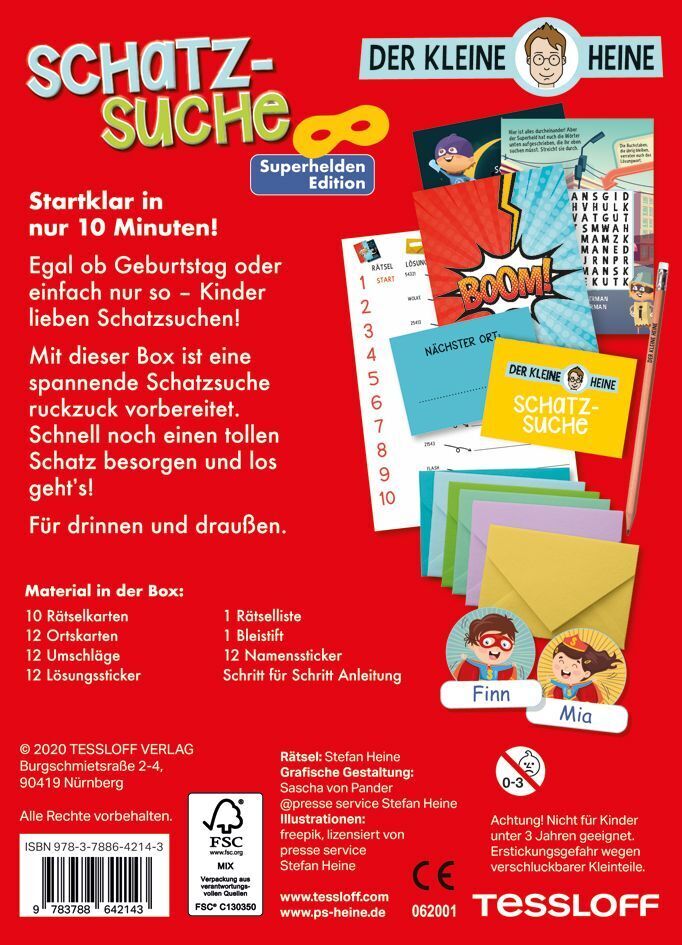 Bild: 9783788642143 | Der kleine Heine - Schatzsuche - Superhelden Edition (Spiel) | Heine