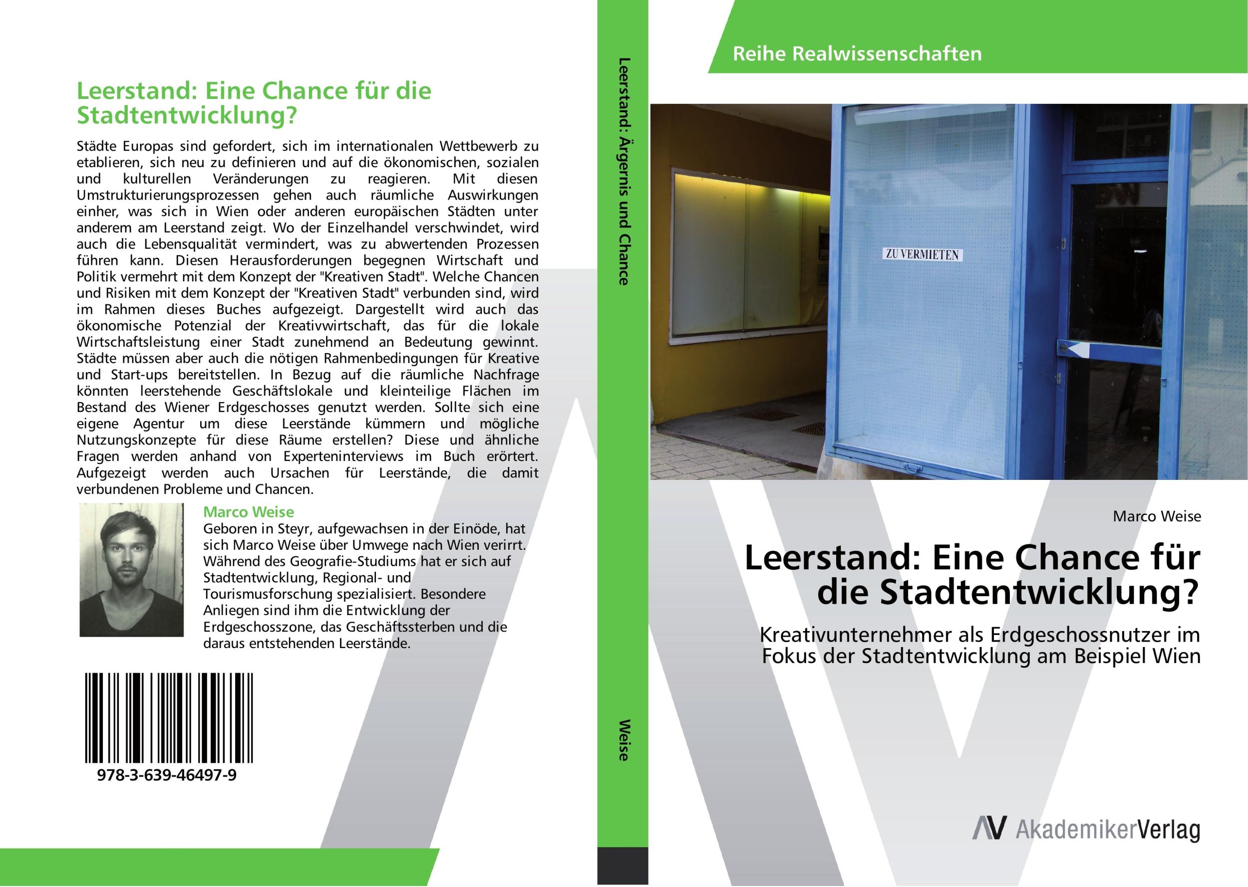 Cover: 9783639464979 | Leerstand: Eine Chance für die Stadtentwicklung? | Marco Weise | Buch