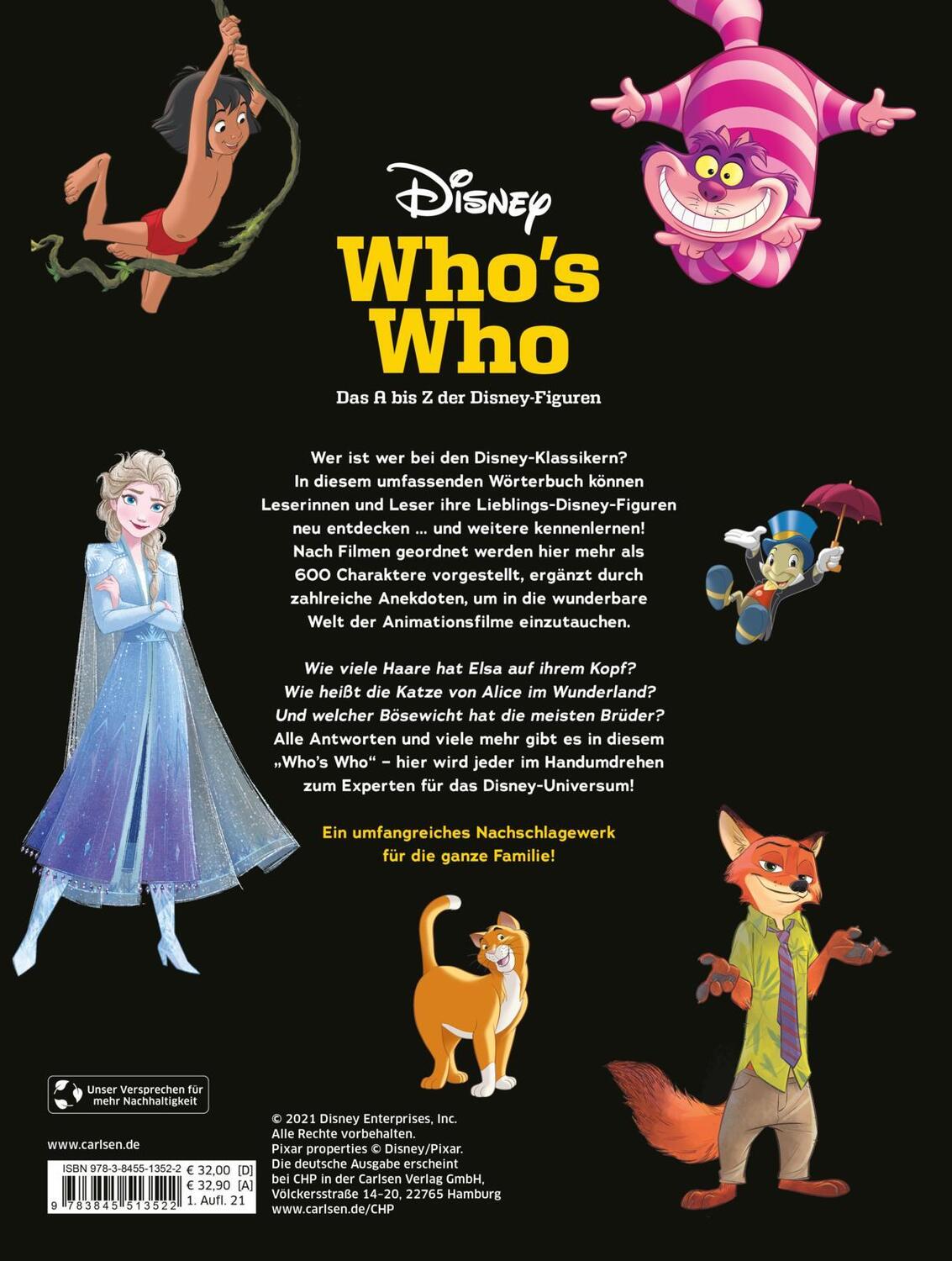 Rückseite: 9783845513522 | Disney: Who's Who - Das A bis Z der Disney-Figuren. Das große Lexikon