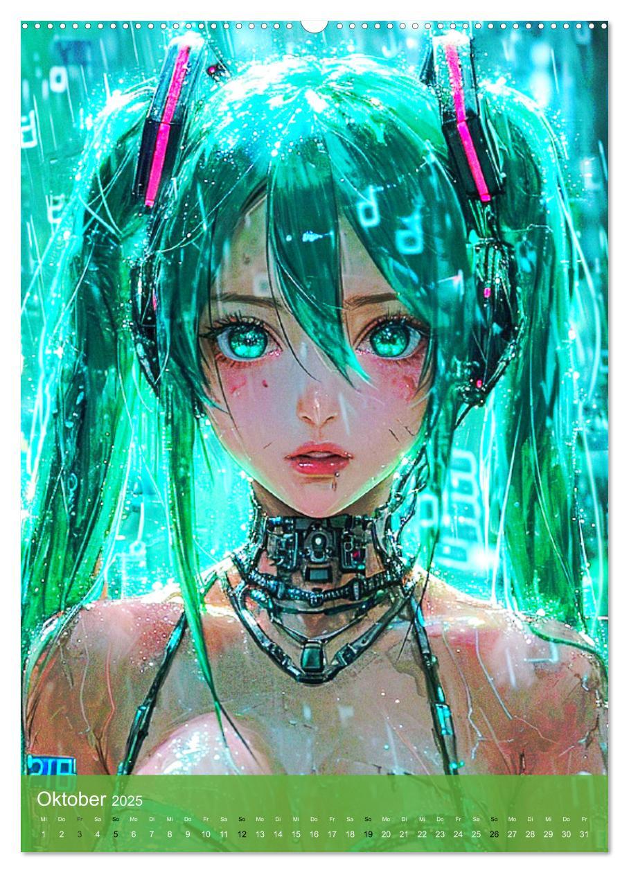 Bild: 9783383812880 | Manga-Comics. Cyberpunk Anime. Science Fiction Girls (Wandkalender...