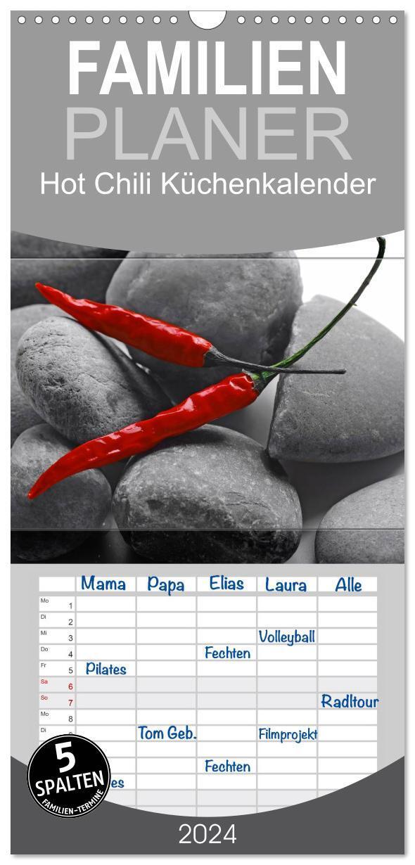 Cover: 9783383110306 | Familienplaner 2024 - Hot Chili Küchen Kalender mit 5 Spalten...