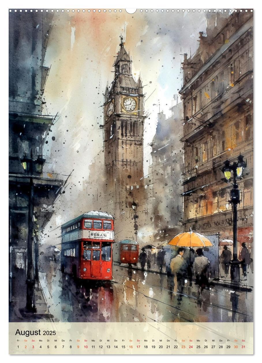 Bild: 9783435877102 | London - ein Regentag (hochwertiger Premium Wandkalender 2025 DIN...