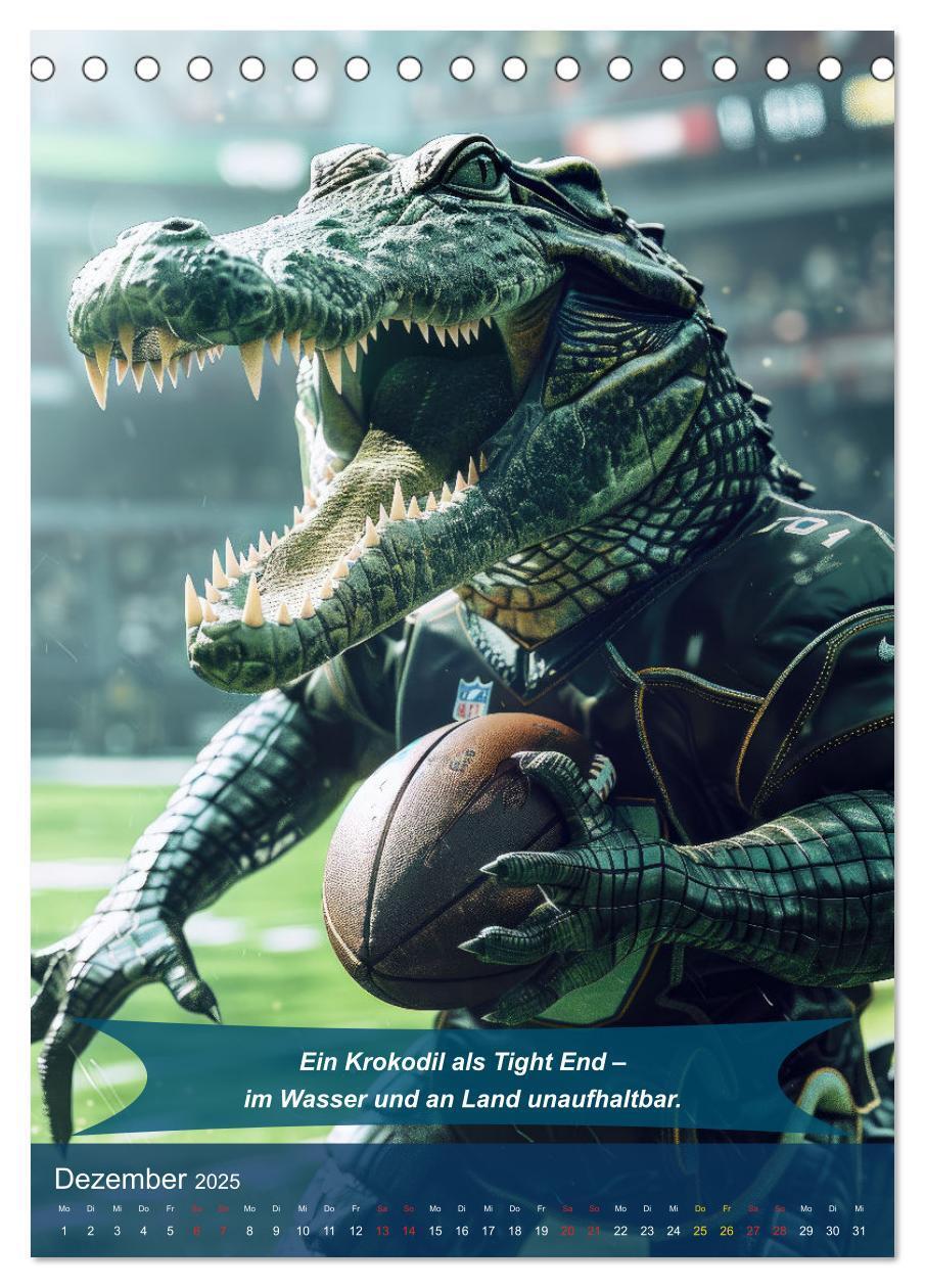 Bild: 9783457163191 | American Football mit tierischem Humor (Tischkalender 2025 DIN A5...