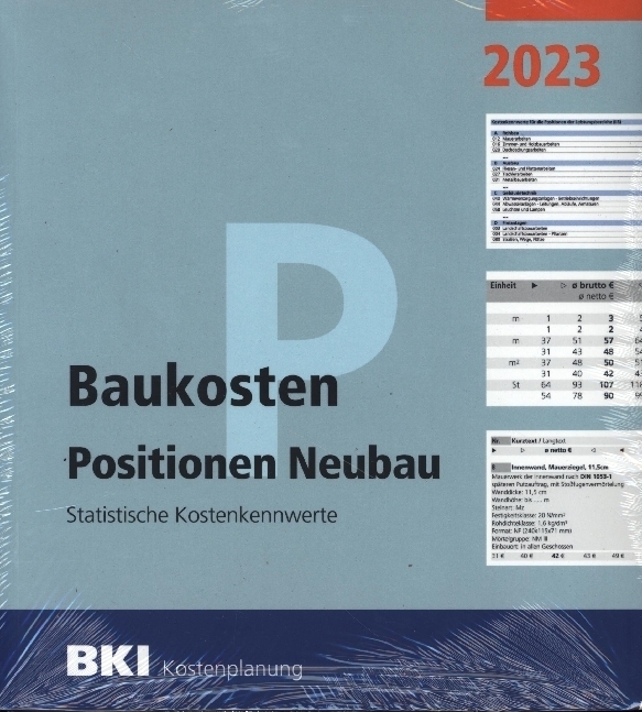 Cover: 9783481045722 | BKI Baukosten Gebäude + Positionen + Bauelemente Neubau 2023 -...