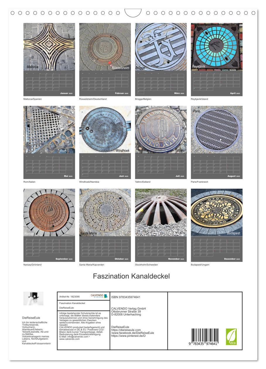 Bild: 9783435974641 | Faszination Kanaldeckel (Wandkalender 2025 DIN A3 hoch), CALVENDO...