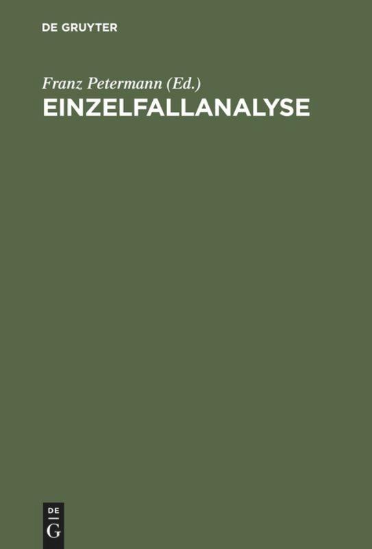 Cover: 9783486235265 | Einzelfallanalyse | Franz Petermann | Buch | IX | Deutsch | 1995