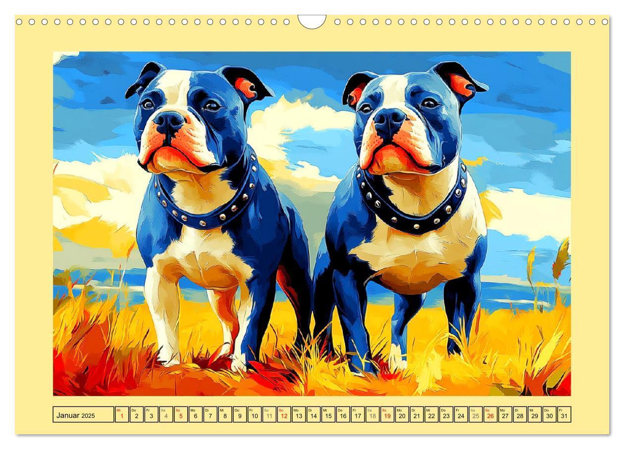 Bild: 9783457202593 | Pit Bulls und Familie. Bunte Bull Breed Schönheiten (Wandkalender...