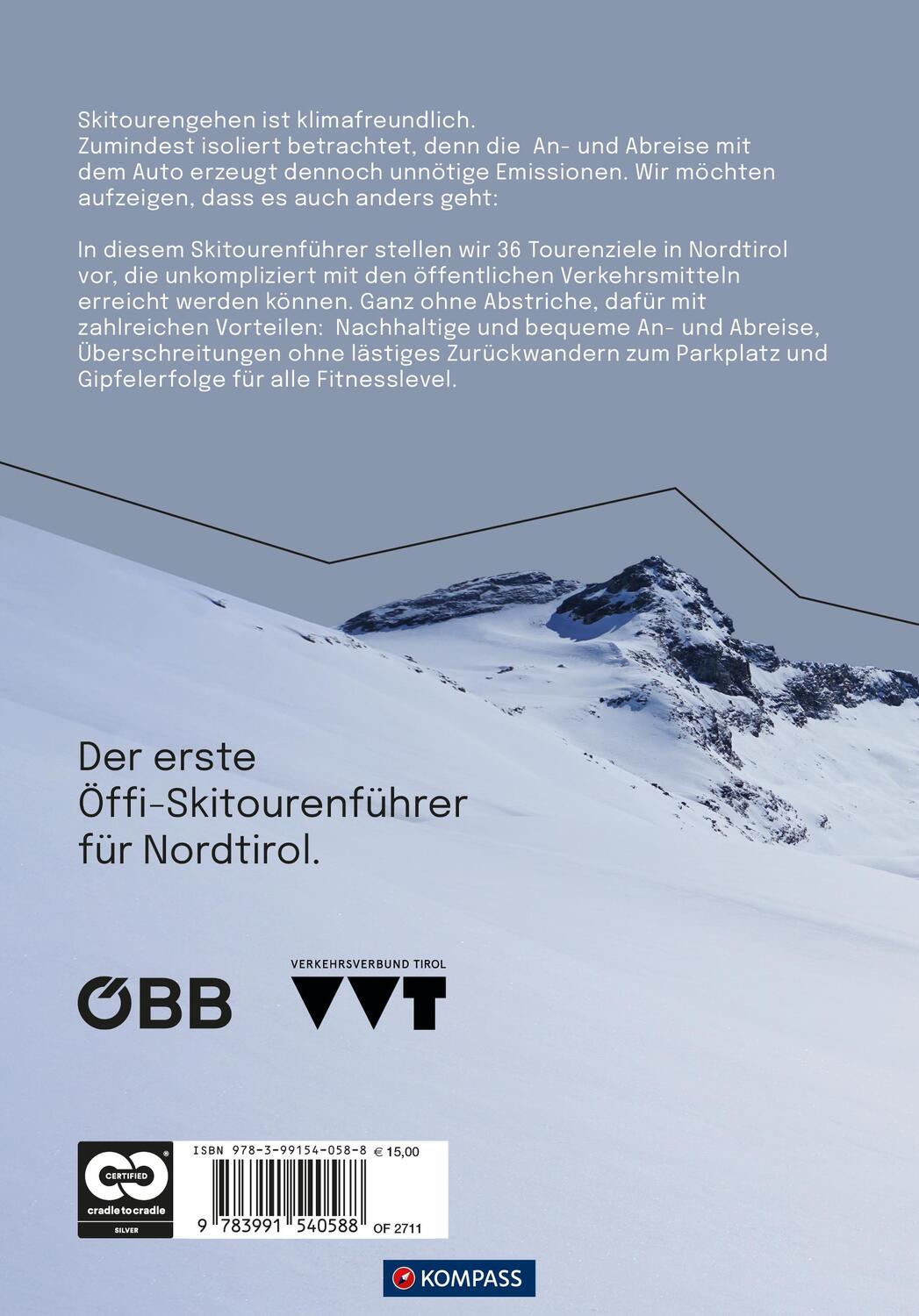 Rückseite: 9783991540588 | KOMPASS Öffi Skitouren Nordtirol | Taschenbuch | 136 S. | Deutsch
