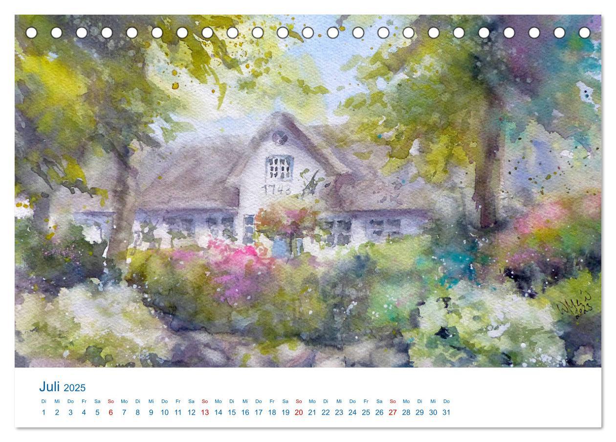 Bild: 9783457146804 | Föhr - Aquarelle (Tischkalender 2025 DIN A5 quer), CALVENDO...