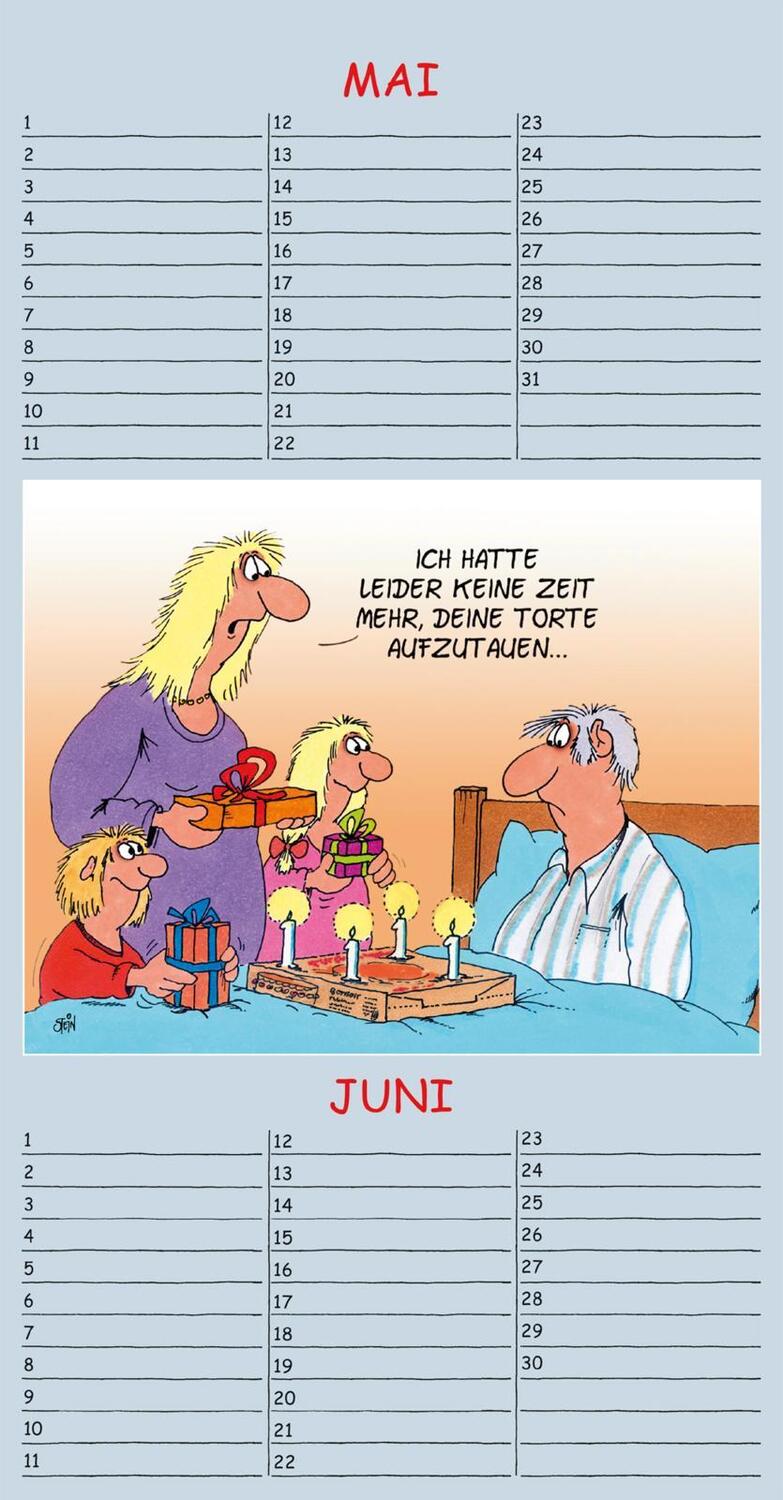 Bild: 9783830321583 | Uli Stein Geburtstagskalender 2025: Wandkalender | Planer für die Wand