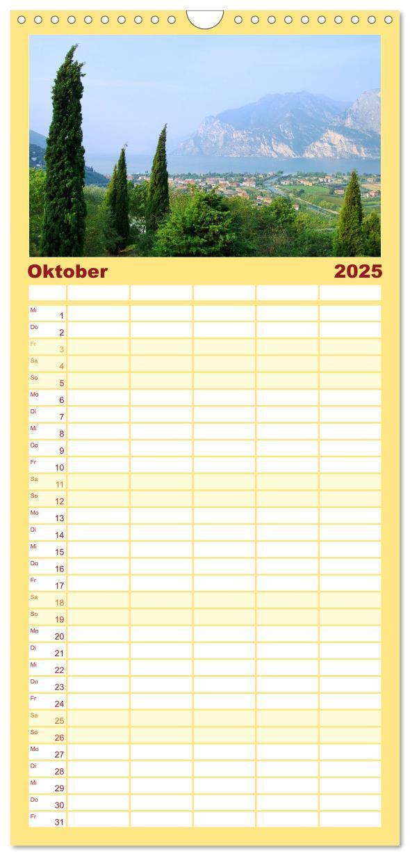 Bild: 9783457119105 | Familienplaner 2025 - Gardasee mit 5 Spalten (Wandkalender, 21 x 45...