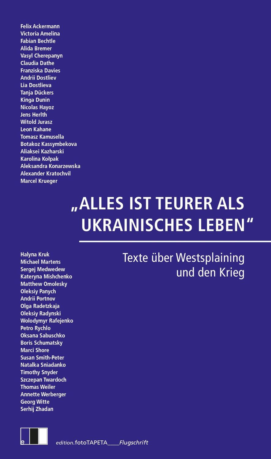 Cover: 9783949262296 | ALLES IST TEURER ALS UKRAINISCHES LEBEN | Konarzewska (u. a.) | Buch