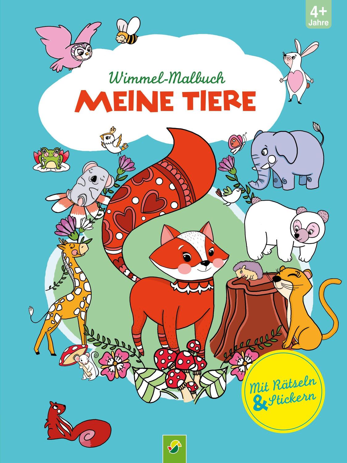 Cover: 9783849932282 | Wimmel-Malbuch Meine Tiere mit Rätseln & Stickern | Taschenbuch | 2021