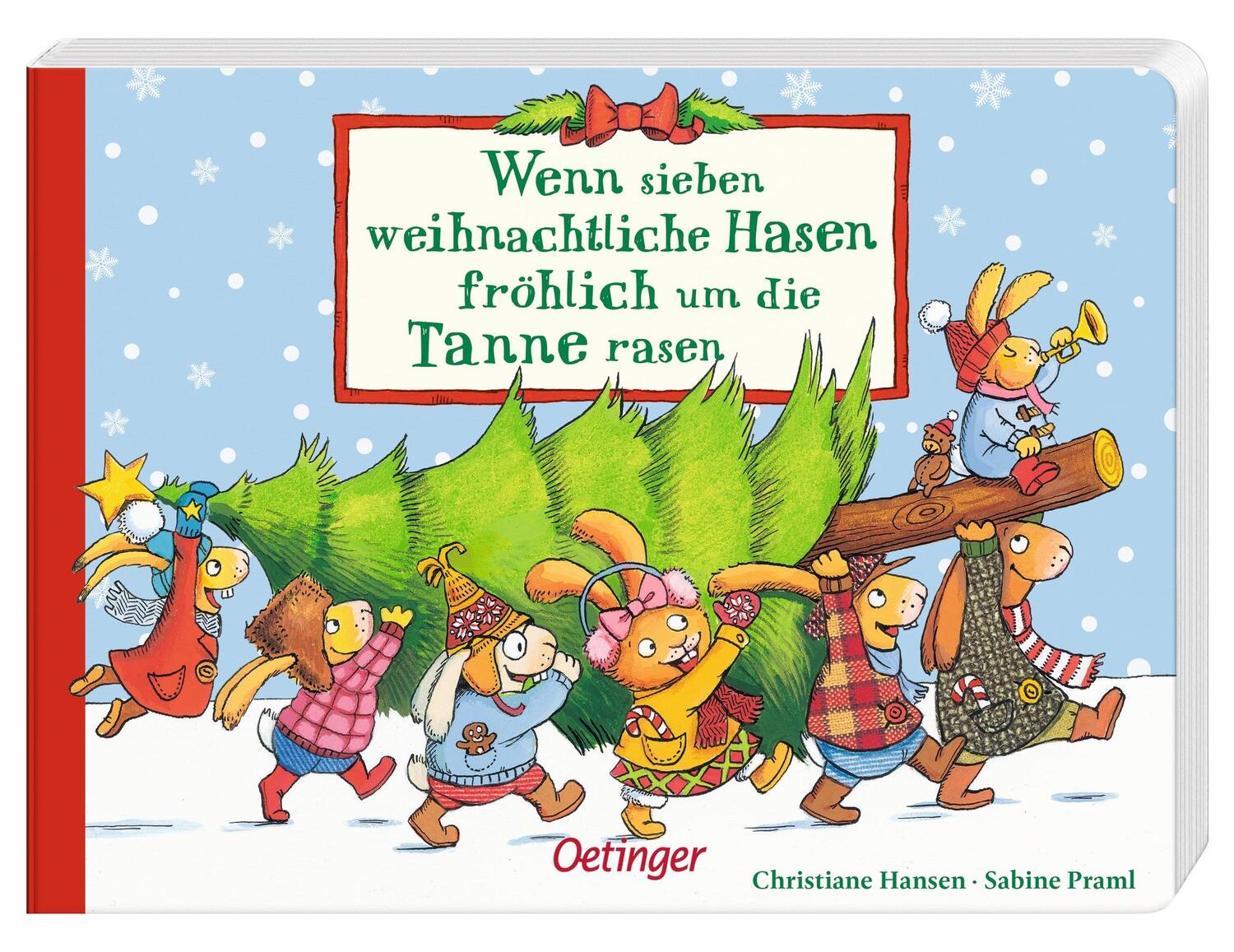 Bild: 9783789108396 | Wenn sieben weihnachtliche Hasen fröhlich um die Tanne rasen | Praml