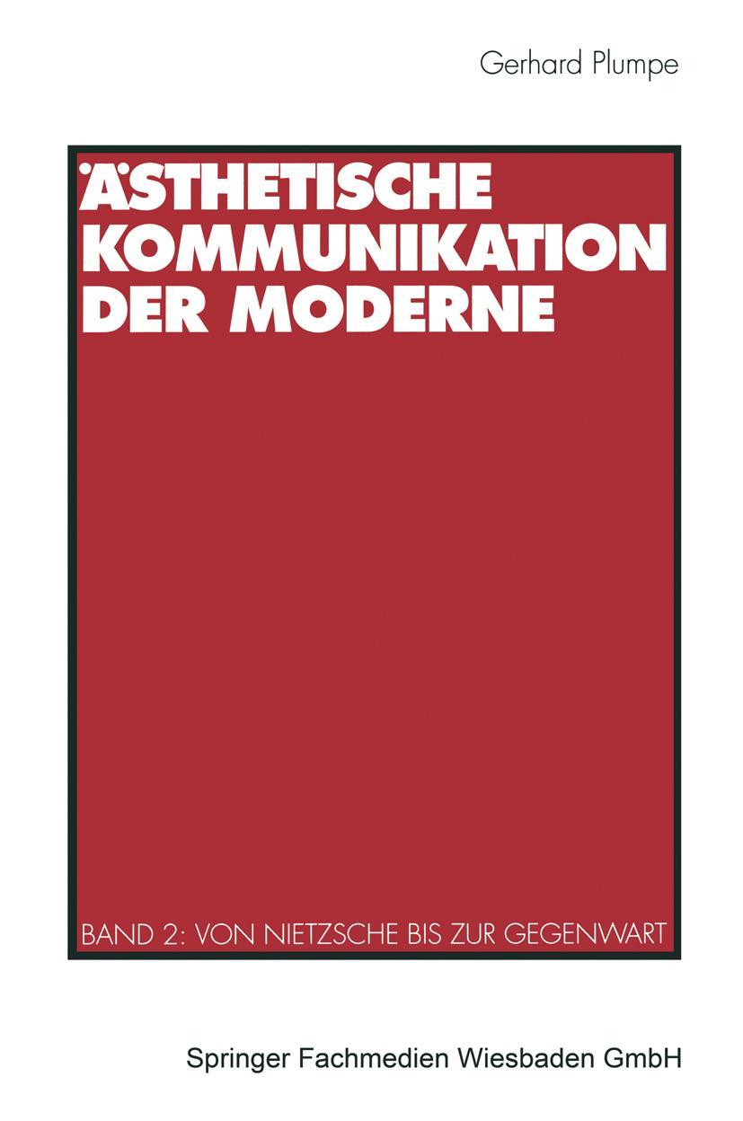 Cover: 9783531124001 | Ästhetische Kommunikation der Moderne | Gerhard Plumpe | Taschenbuch