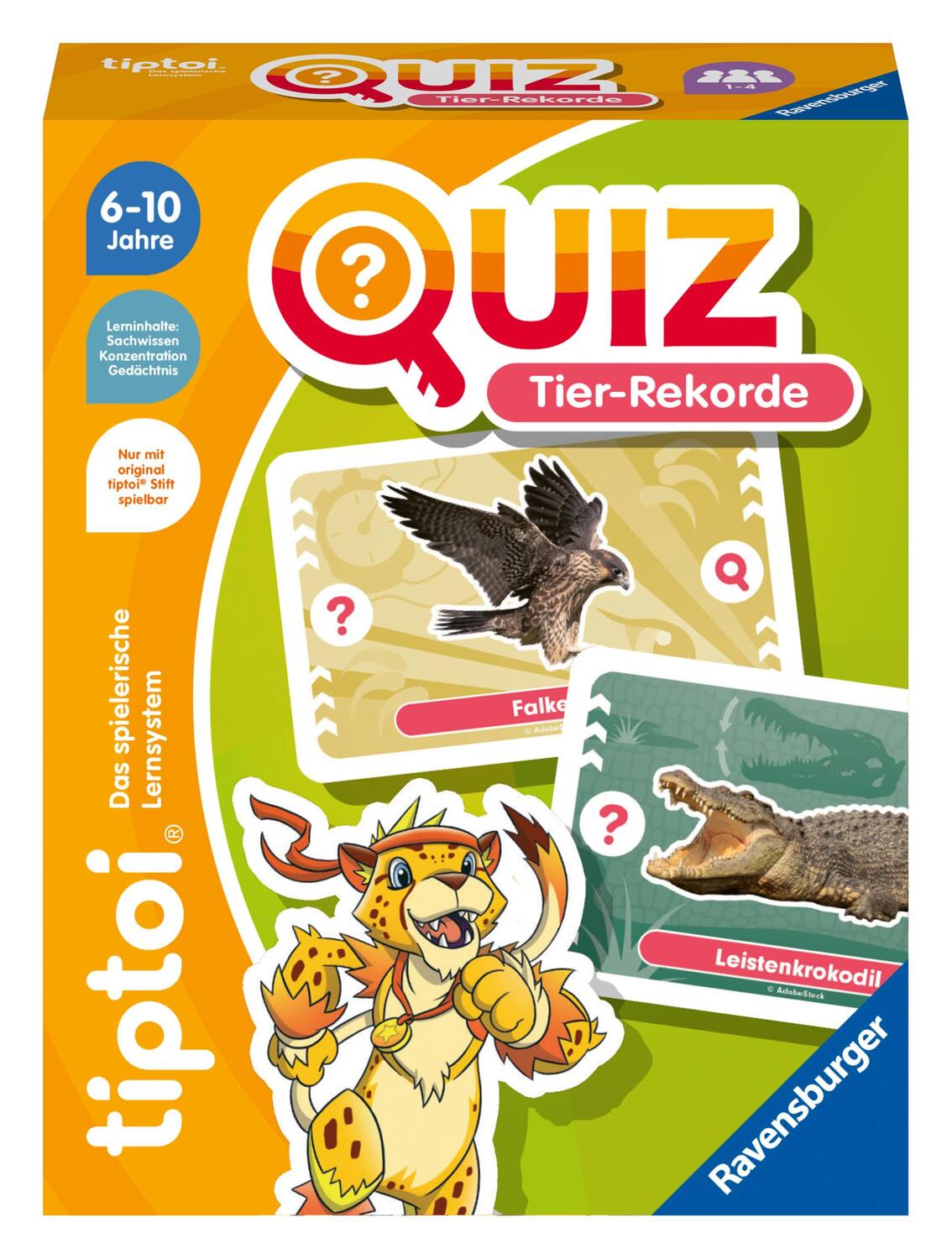 Cover: 4005556001941 | Ravensburger tiptoi 00194 Quiz Tier-Rekorde, Quizspiel für Kinder...