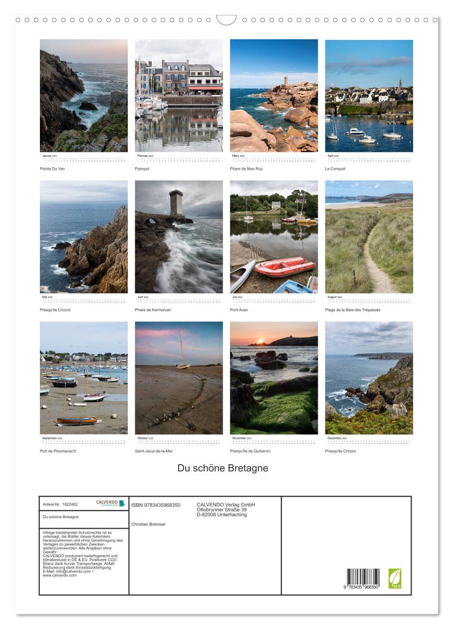 Bild: 9783435968350 | Du schöne Bretagne (Wandkalender 2025 DIN A2 hoch), CALVENDO...