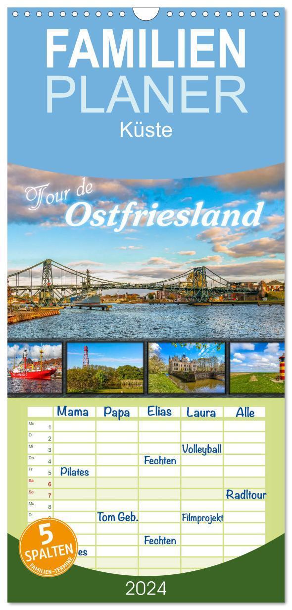 Cover: 9783675915138 | Familienplaner 2024 - Tour de Ostfriesland mit 5 Spalten...