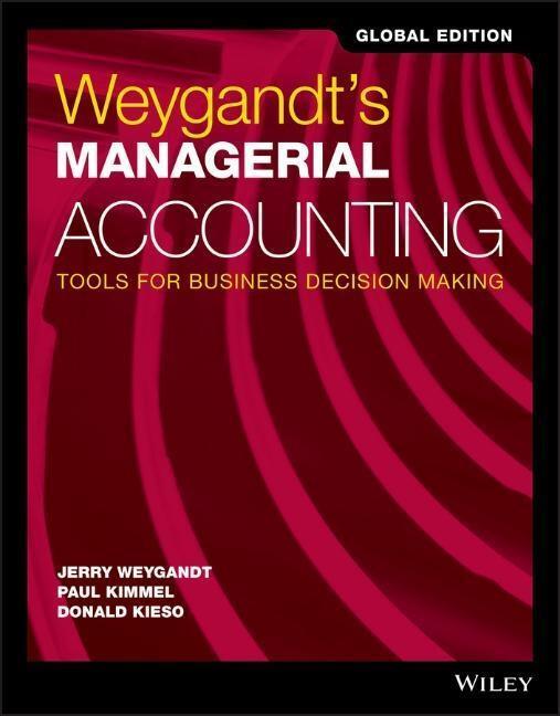 Cover: 9781119419655 | Weygandt's Managerial Accounting | Tools for Business Decision Making