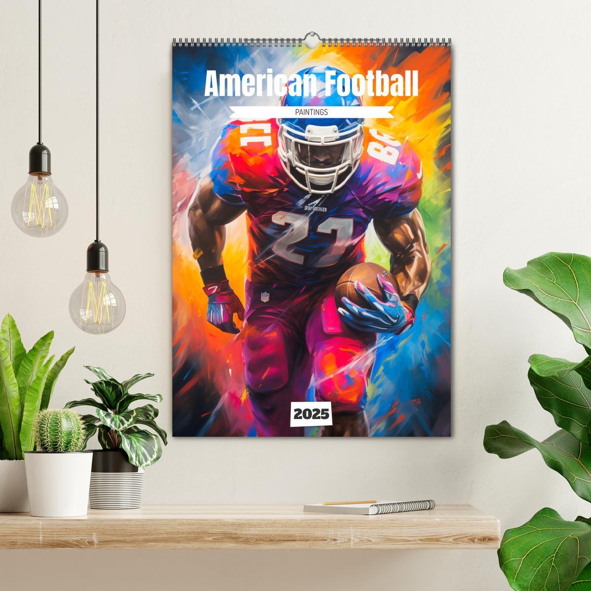 Bild: 9783435863730 | American Football. Paintings (Wandkalender 2025 DIN A2 hoch),...