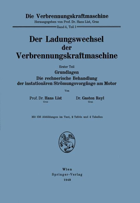 Cover: 9783211801222 | Der Ladungswechsel der Verbrennungskraftmaschine | Gaston Reyl (u. a.)