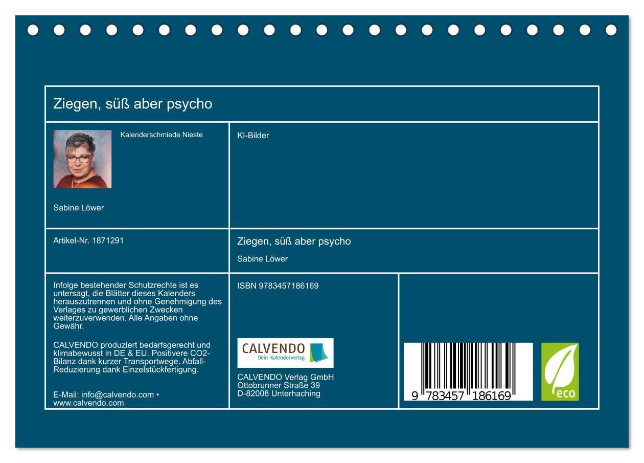 Bild: 9783457186169 | Ziegen, süß aber psycho (Tischkalender 2025 DIN A5 quer), CALVENDO...