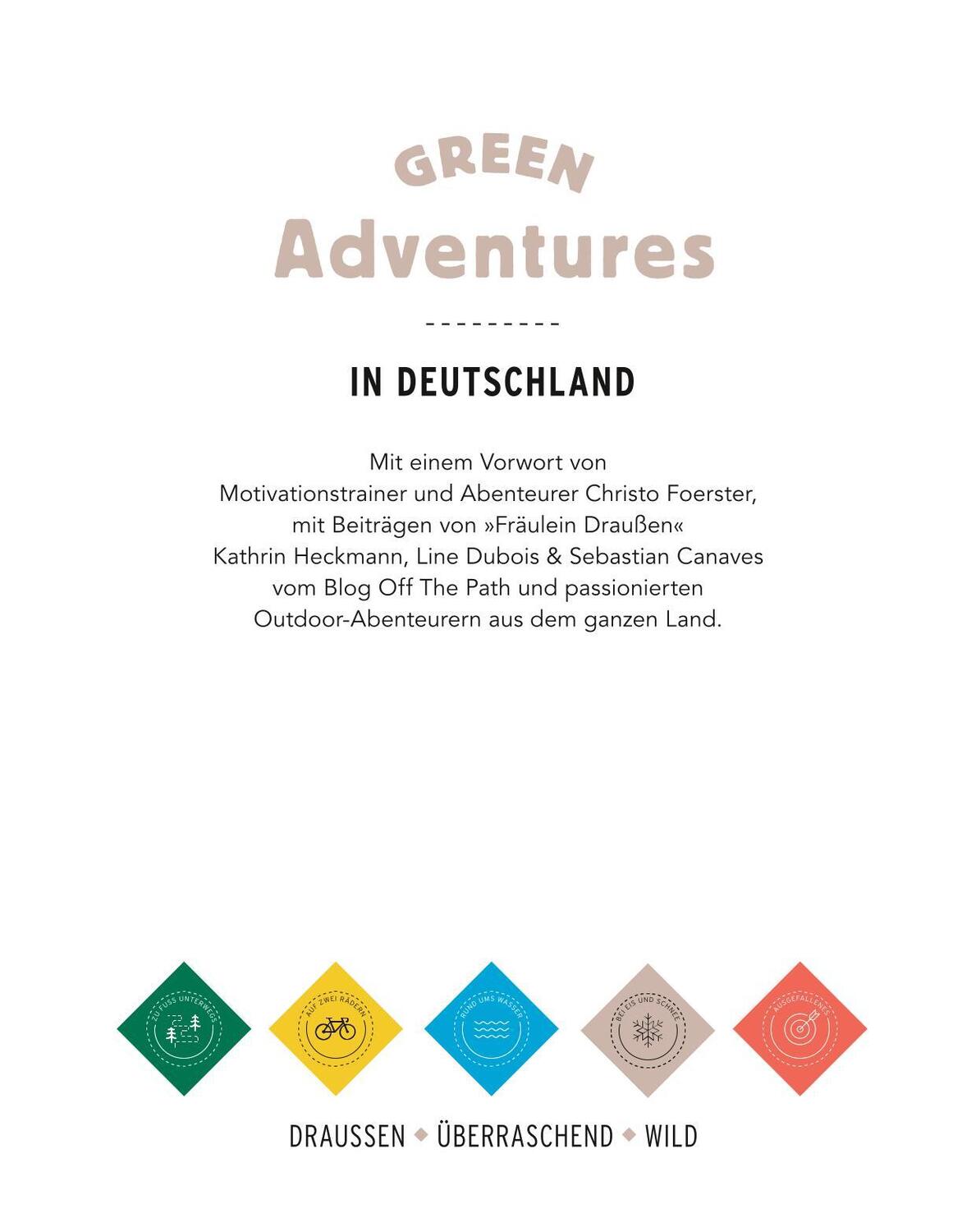 Bild: 9783846408537 | Green Adventures in Deutschland | draußen . überraschend . wild | Buch