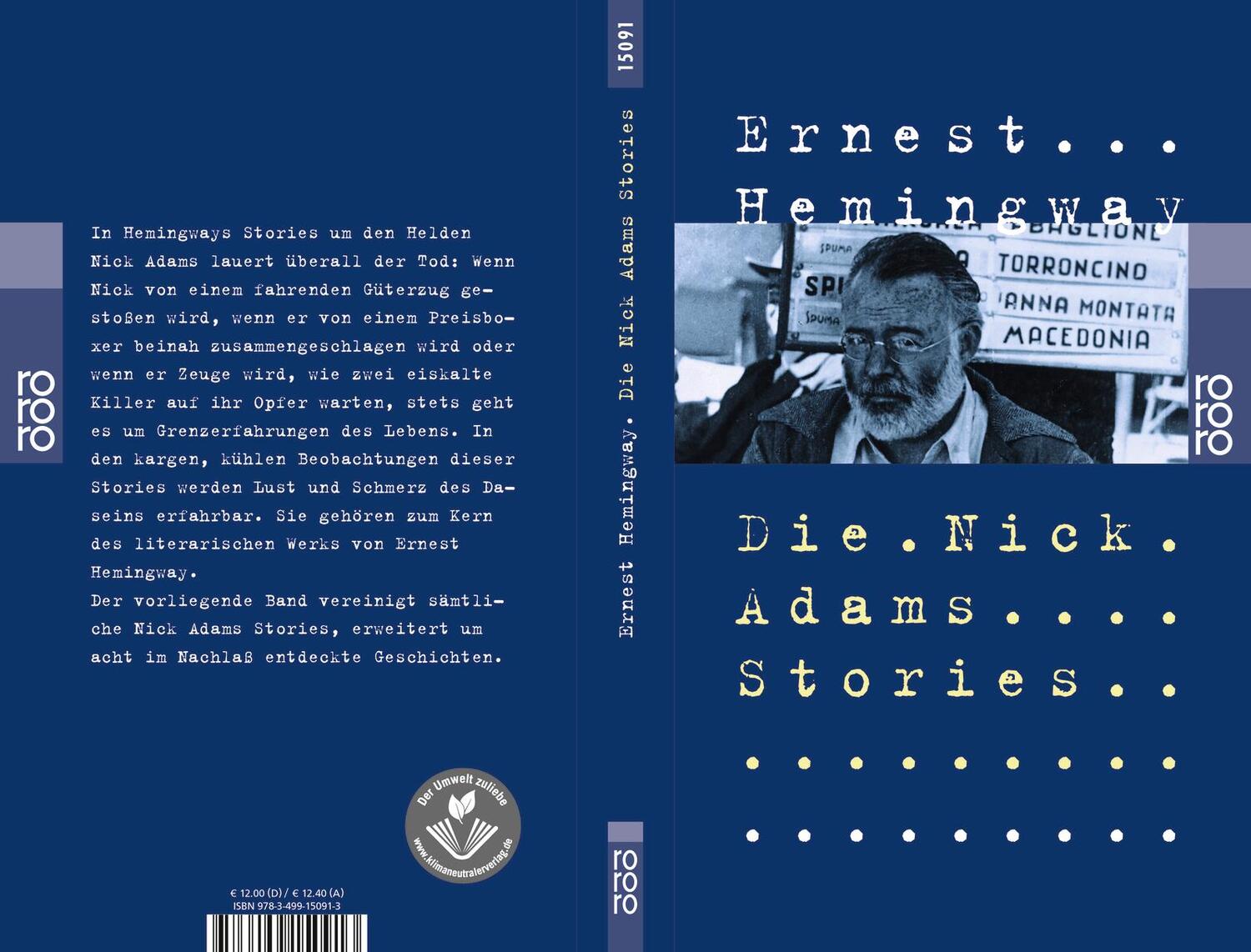 Rückseite: 9783499150913 | Die Nick Adams Stories | Ernest Hemingway | Taschenbuch | Deutsch